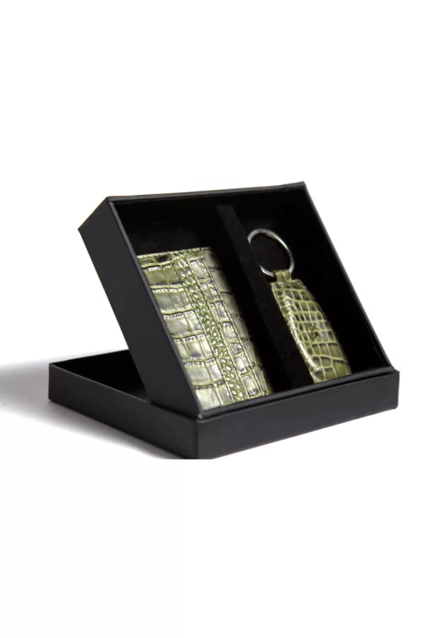 Card Holder & Keychain Premium GiftBox Army Green