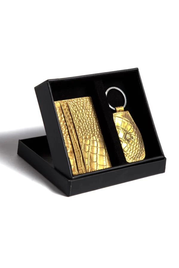 Card Holder & Keychain Premium Giftbox Gold