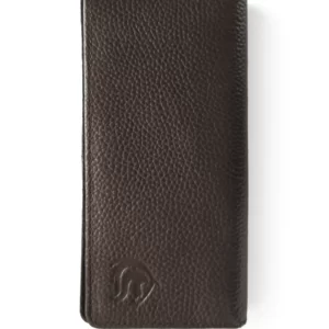 Cow Leather Natural Milled Mobile Wallet Dark Brown