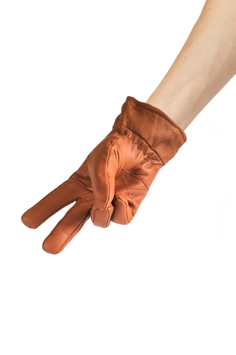 Durable Men's Leather Gloves Light Brown