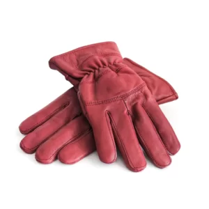 Durable Women's Leather Gloves Dark Red