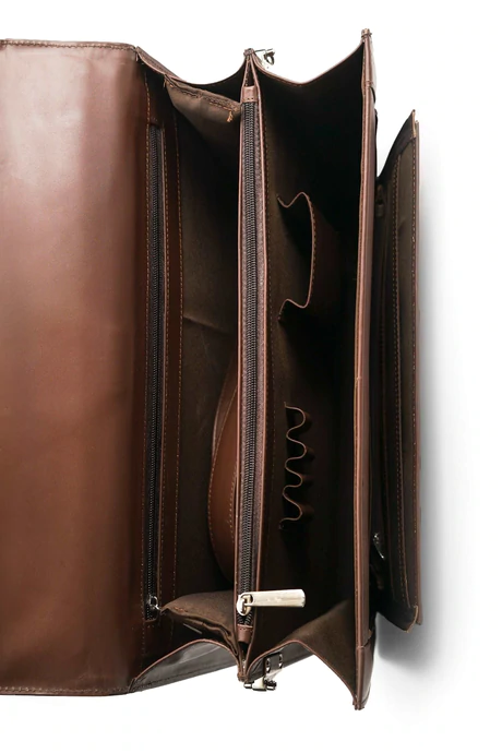 Executive Leather Briefcase Bag Laptop Compartment