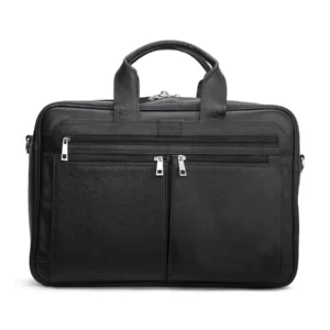 Executive Office Laptop Bag Milled Leather Black