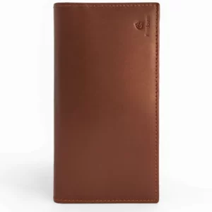 Leather Mobile Wallet Unisex Brown