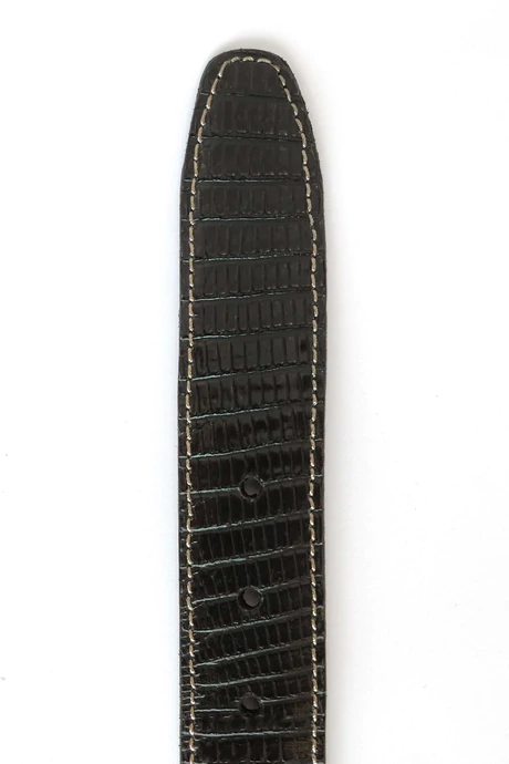 Men's Lizard Textured Premium Dress Belt Black