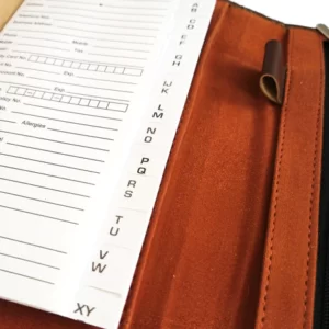 Mini Leather Folio Note Pad Organizer Brown