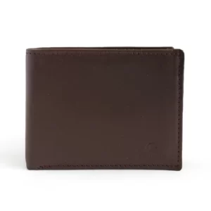 Plain Bifold Nappa Leather Wallet For Men Dark Brown