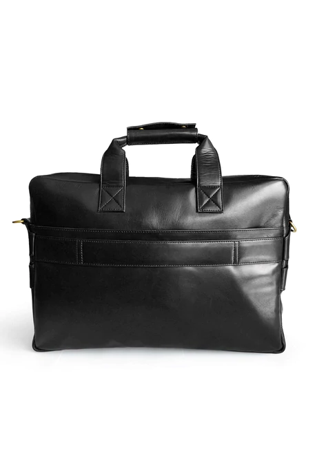 Premium Oil Pull-Up Laptop Bag Black