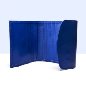Premium & Stylish Ladies Tri-fold Leather Wallet Blue