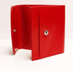 Premium & Stylish Ladies Tri-fold Leather Wallet Cherry Red