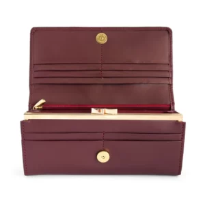 The Luxus Women's Everyday Leather Clutch Wallet Burgundy