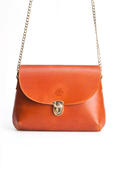 The Michelle Women's Leather Purse With Card Holder Natural Tanned