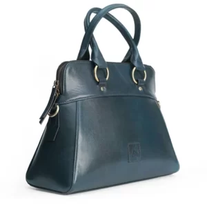 The Mod Luxury Ladies Handbag Glazed Cow Leather Midnight Blue