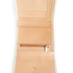 The Trendy Saffiano Ladies Trifold Wallet Beige