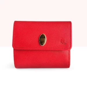 The Trendy Saffiano Ladies Trifold Wallet Red