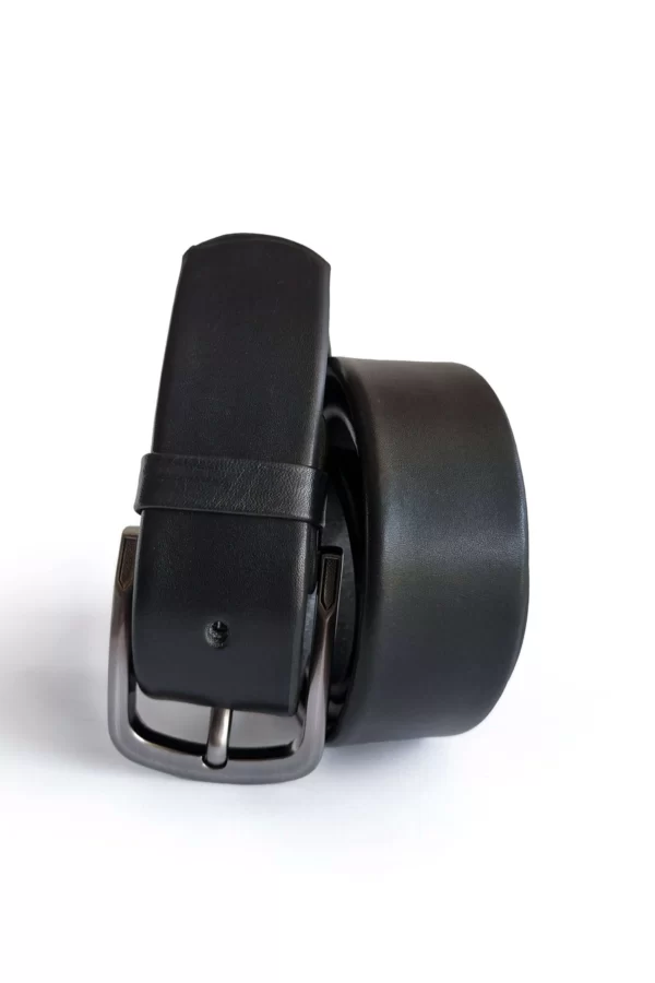 Tri-fold Premium Durable Leather Belt Black