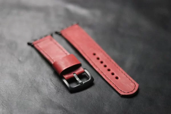 APPLE WATCH STRAP PRISMATIC RED FULL STITCHED