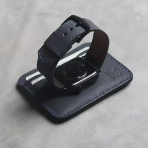 APPLE WATCH STRAP PRUSIAN BLUE FULL STITCHED
