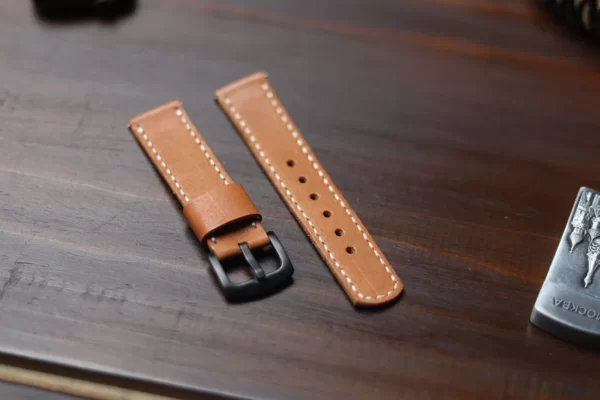 CARROT FULL STITCHED LEATHER WATCH STRAP