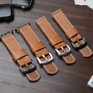 CARROT FULL STITCHED LEATHER WATCH STRAP