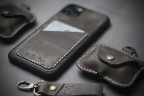 CHARCOAL GREY WALLET PHONE CASE
