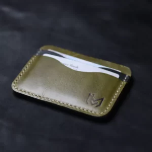 THE MINIMAL OLIVE GREEN LEATHER CARD HOLDER